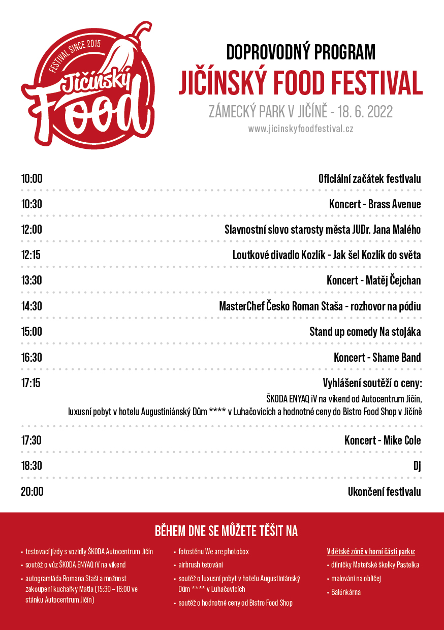 Jičínský Food Festival - Doprovodný program 2021