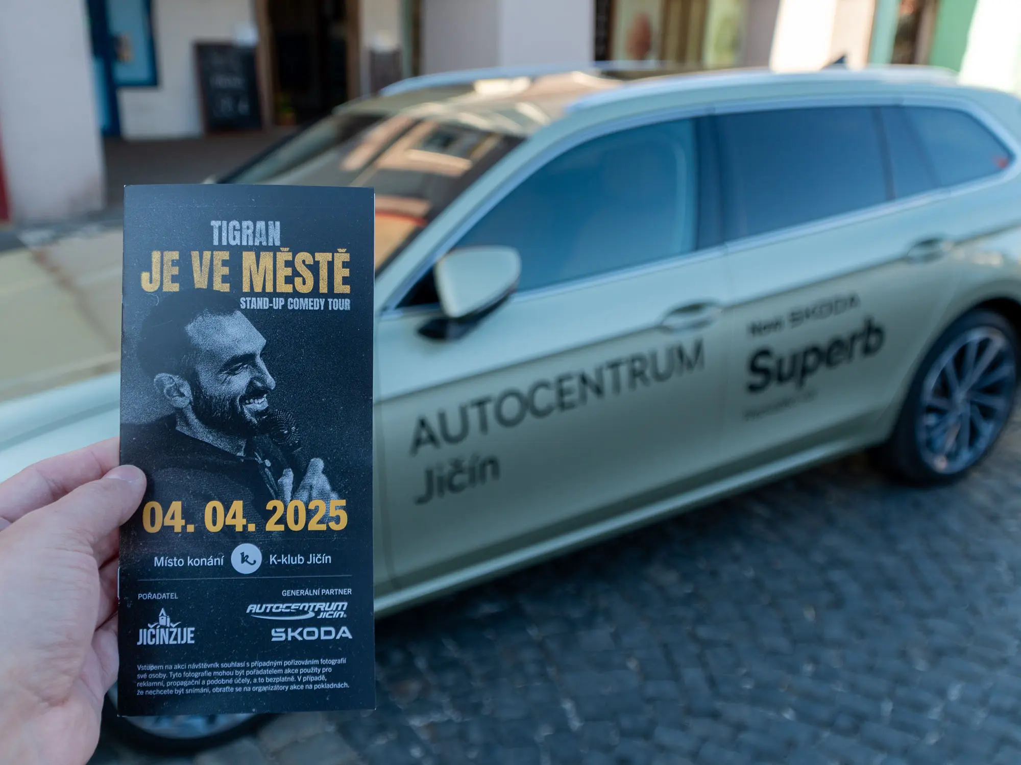 Tigran ve městě 2025 - Jičín žije, partner Autocentrum Jičín a Škoda